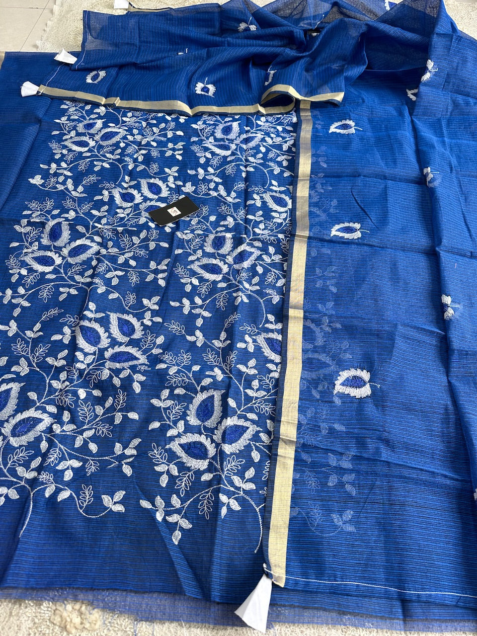 Embroidered Kota Cotton Doria Top N Dupatta (Suit)