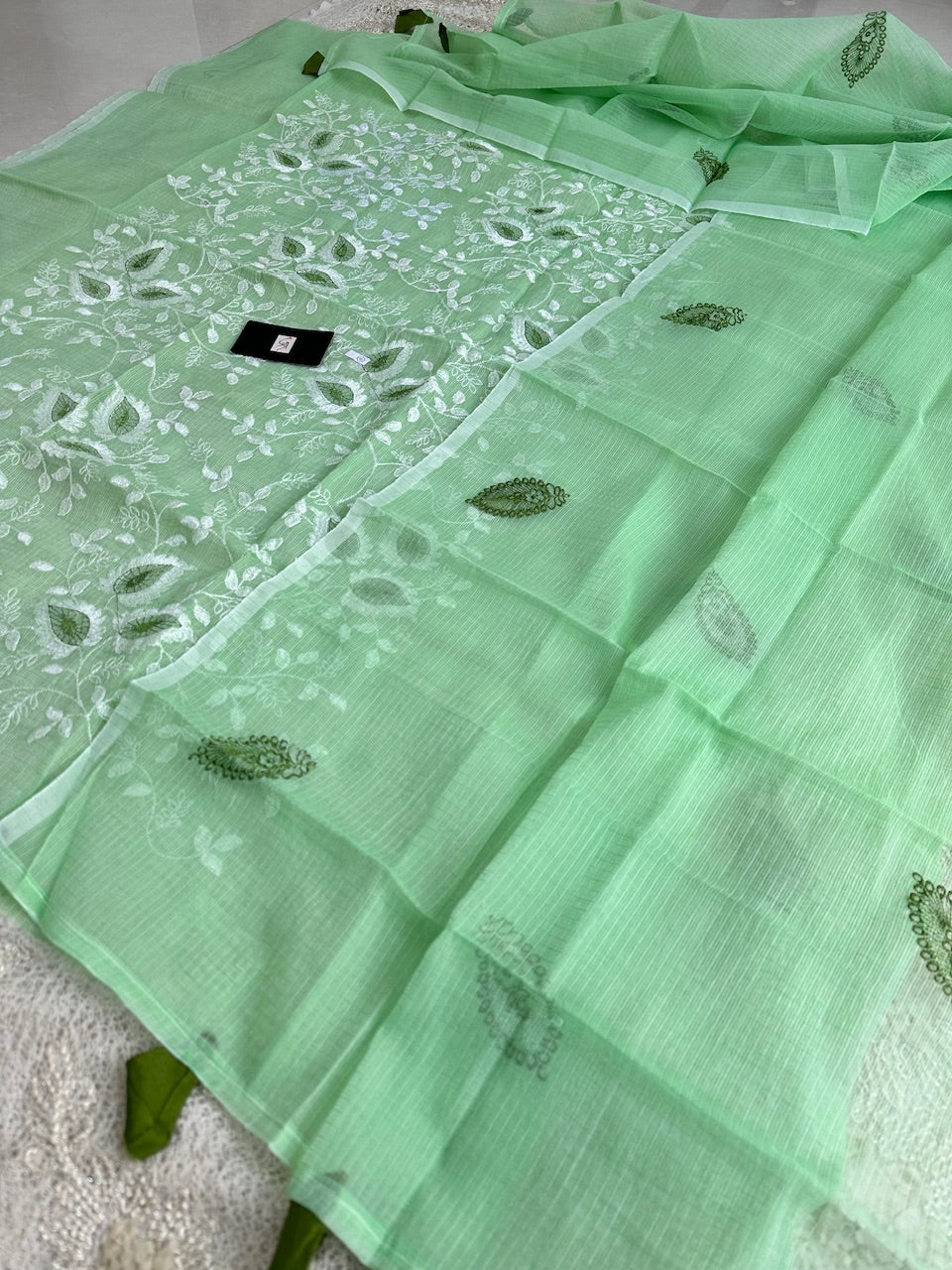 Embroidered Kota Cotton Doria Top N Dupatta (Suit)