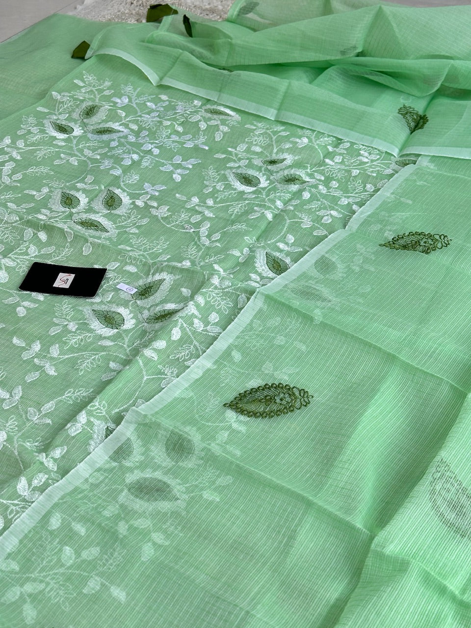 Embroidered Kota Cotton Doria Top N Dupatta (Suit)