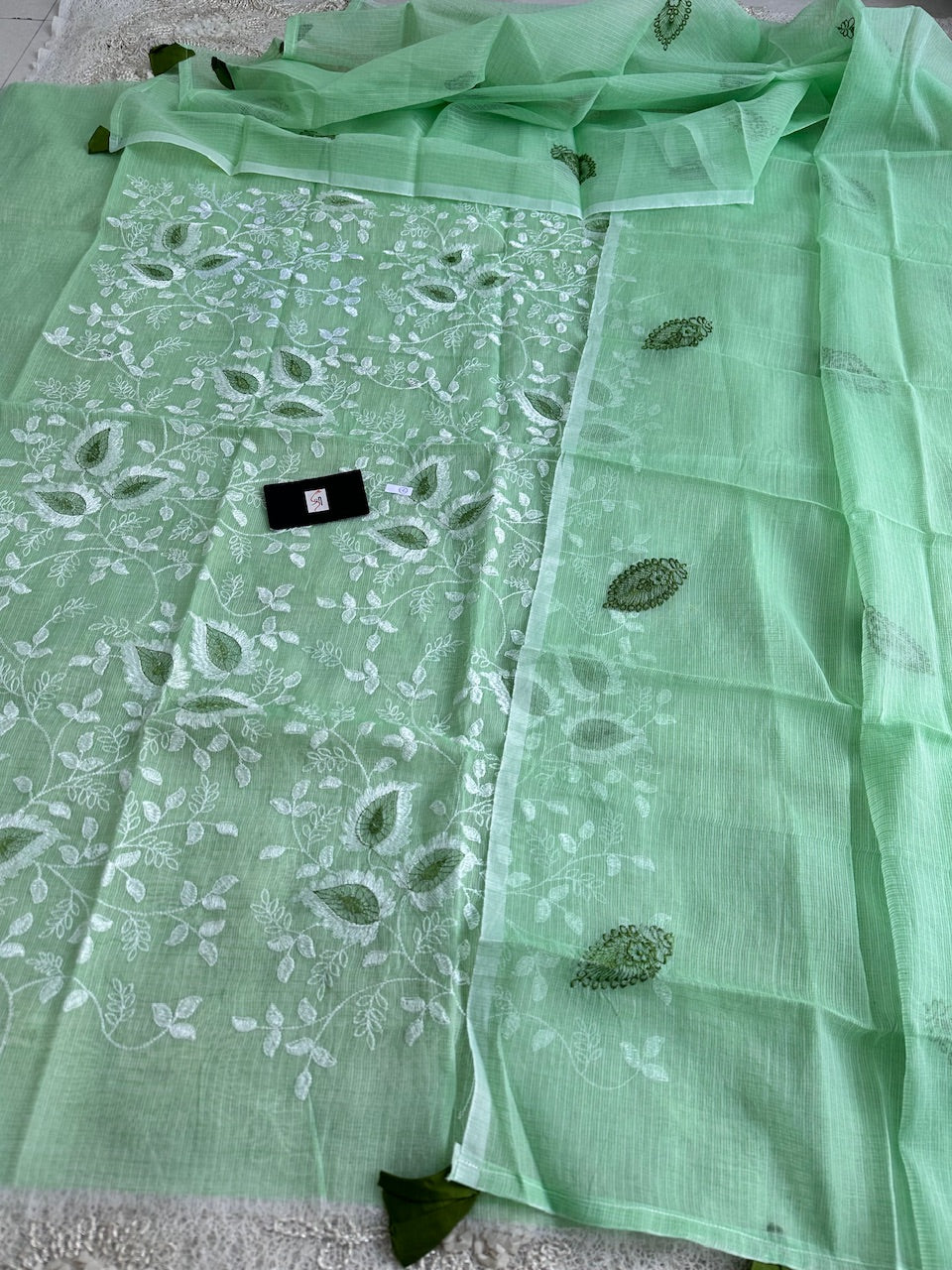 Embroidered Kota Cotton Doria Top N Dupatta (Suit)