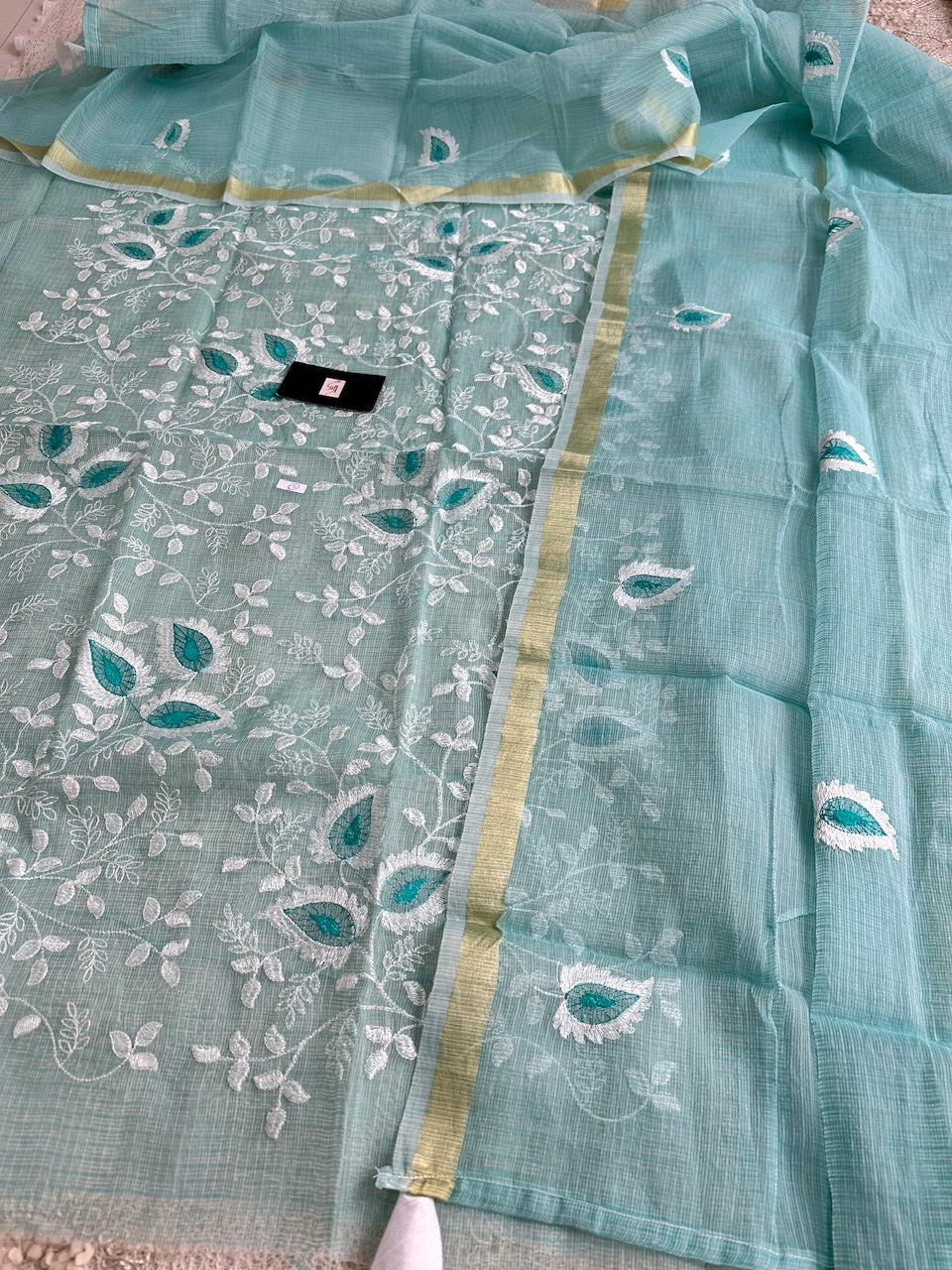 Embroidered Kota Cotton Doria Top N Dupatta (Suit)