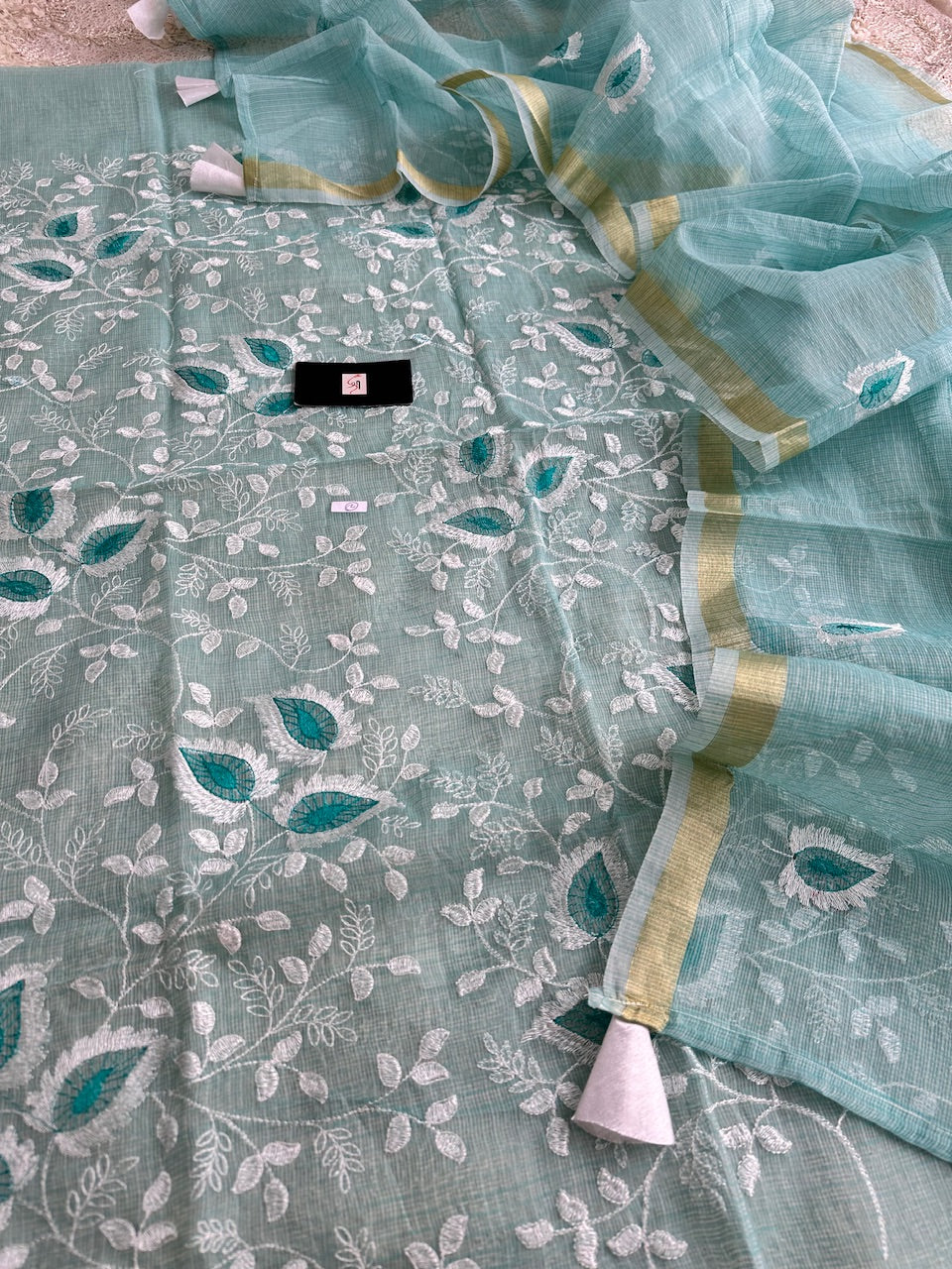 Embroidered Kota Cotton Doria Top N Dupatta (Suit)