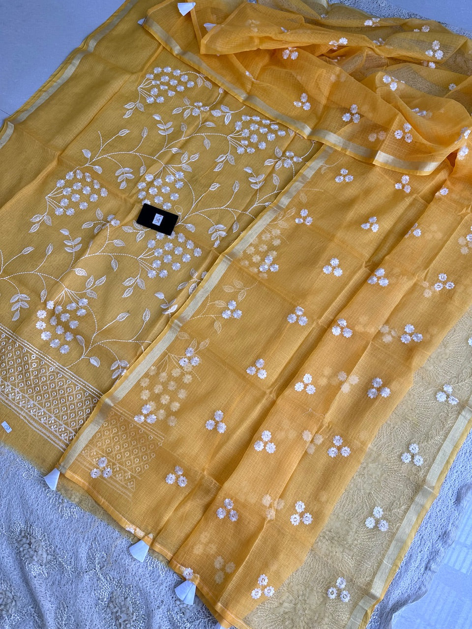 Embroidered Kota Cotton Doria Top N Dupatta (Suit)