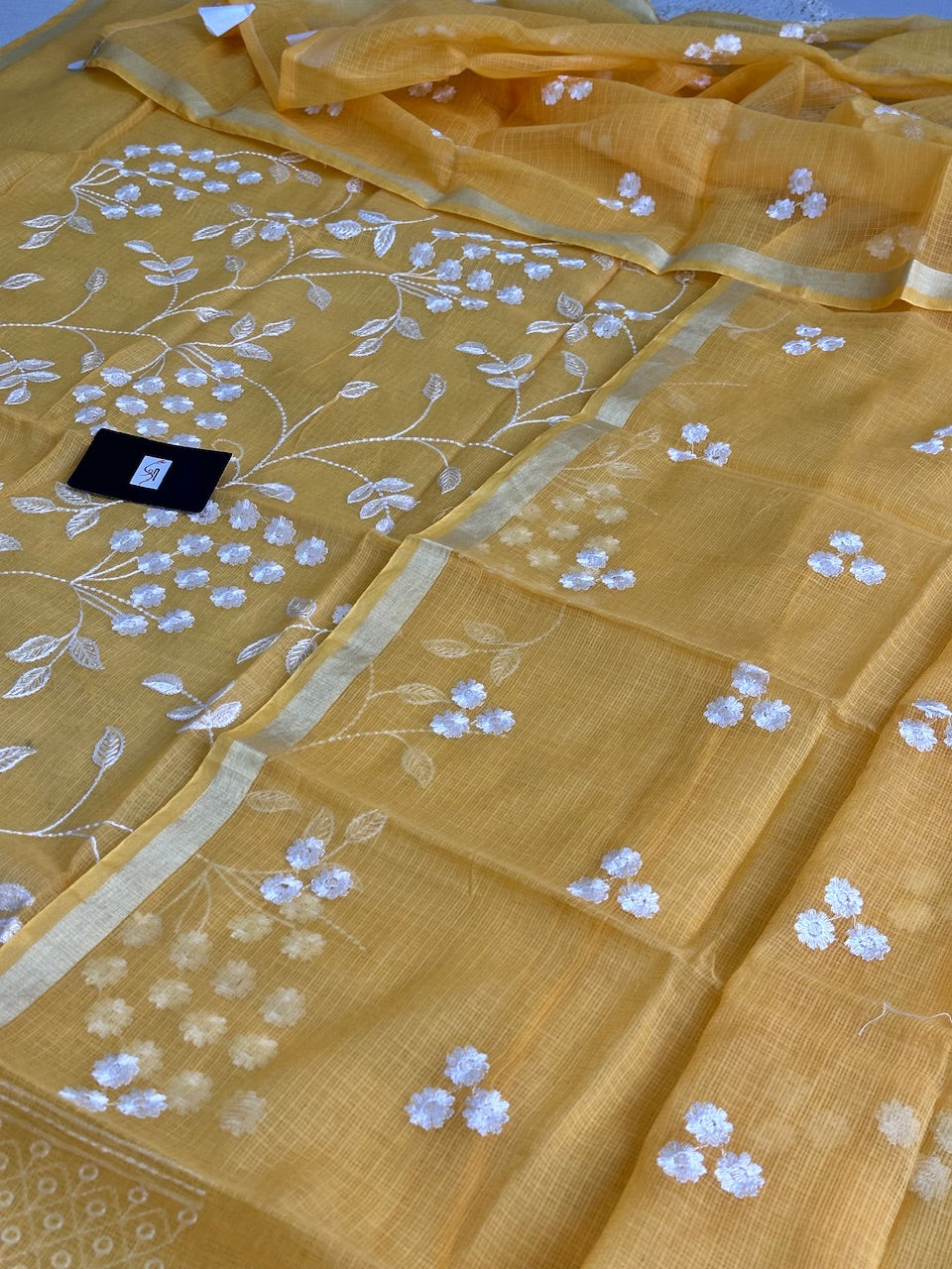 Embroidered Kota Cotton Doria Top N Dupatta (Suit)