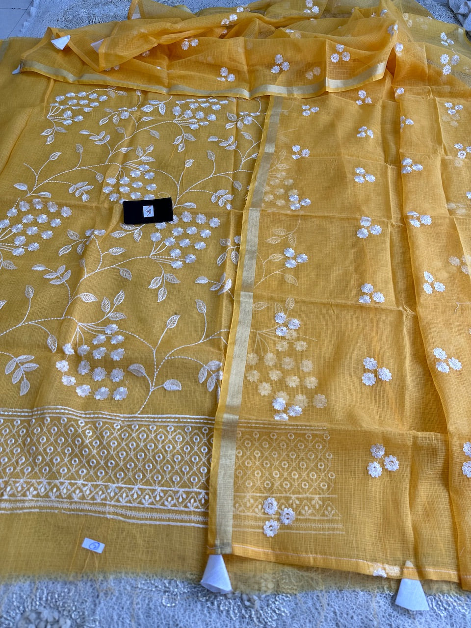 Embroidered Kota Cotton Doria Top N Dupatta (Suit)