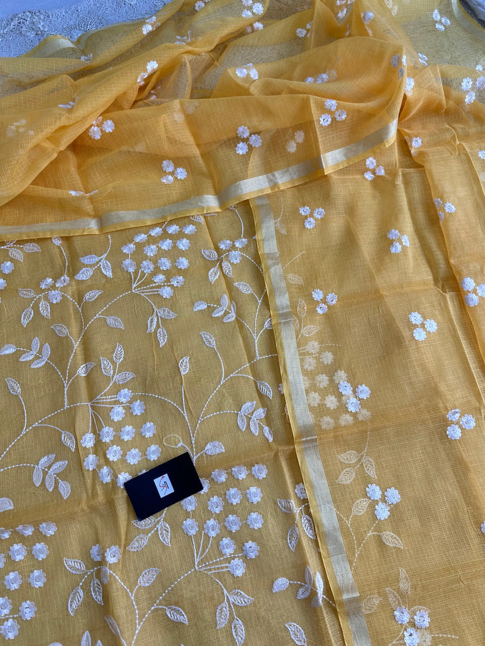 Embroidered Kota Cotton Doria Top N Dupatta (Suit)