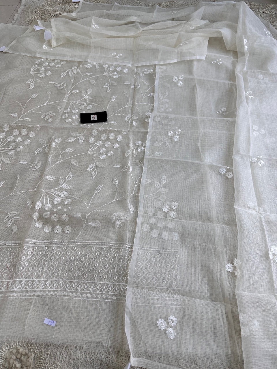 Embroidered Kota Cotton Doria Top N Dupatta (Suit)