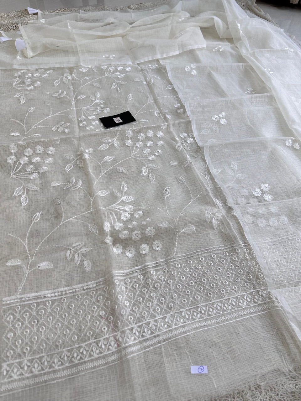 Embroidered Kota Cotton Doria Top N Dupatta (Suit)