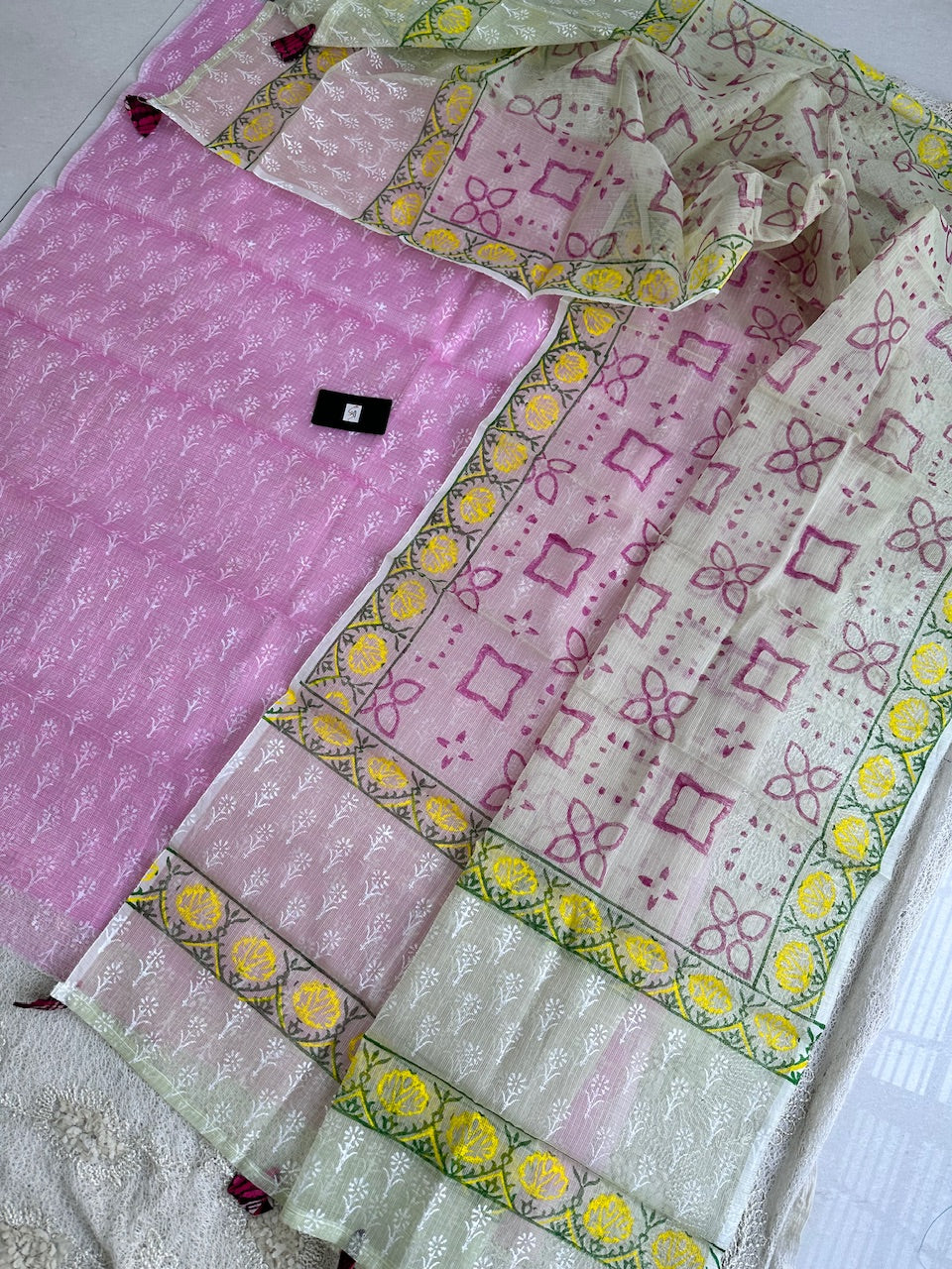 HandBlock Printed Kota Cotton Doria Top N Dupatta (Suit)