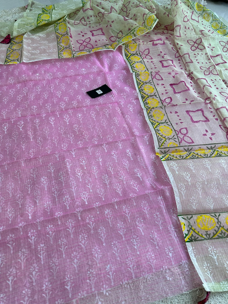 HandBlock Printed Kota Cotton Doria Top N Dupatta (Suit)