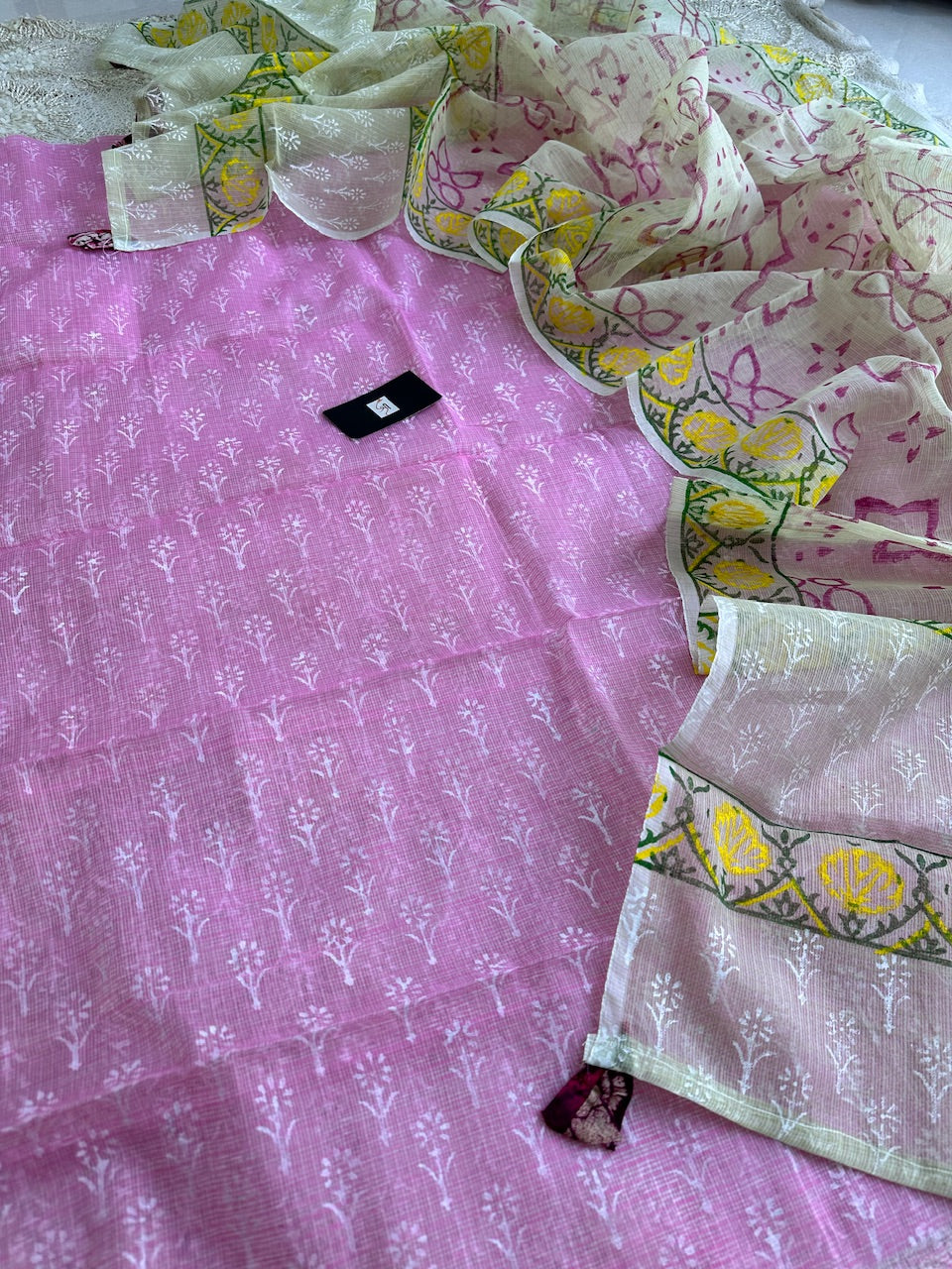 HandBlock Printed Kota Cotton Doria Top N Dupatta (Suit)