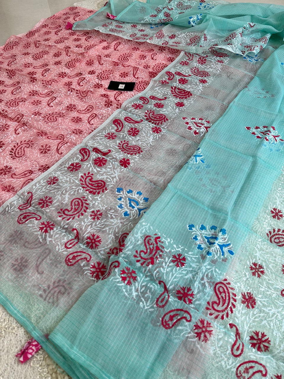 HandBlock Printed Kota Cotton Doria Top N Dupatta (Suit)