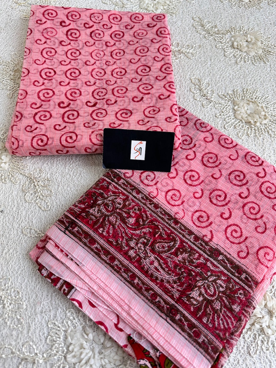 HandBlock Printed Kota Cotton Doria Top N Dupatta (Suit)