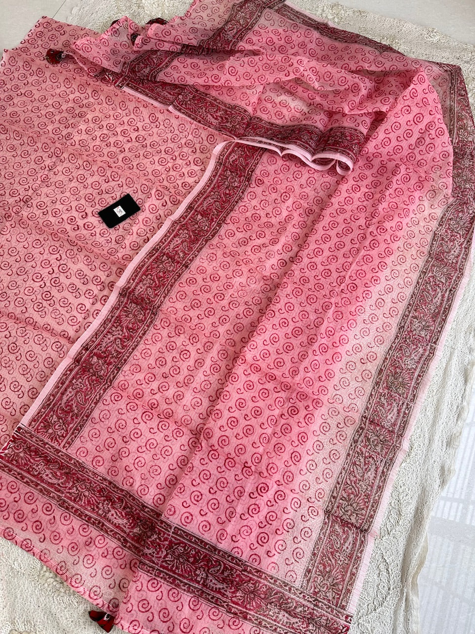 HandBlock Printed Kota Cotton Doria Top N Dupatta (Suit)