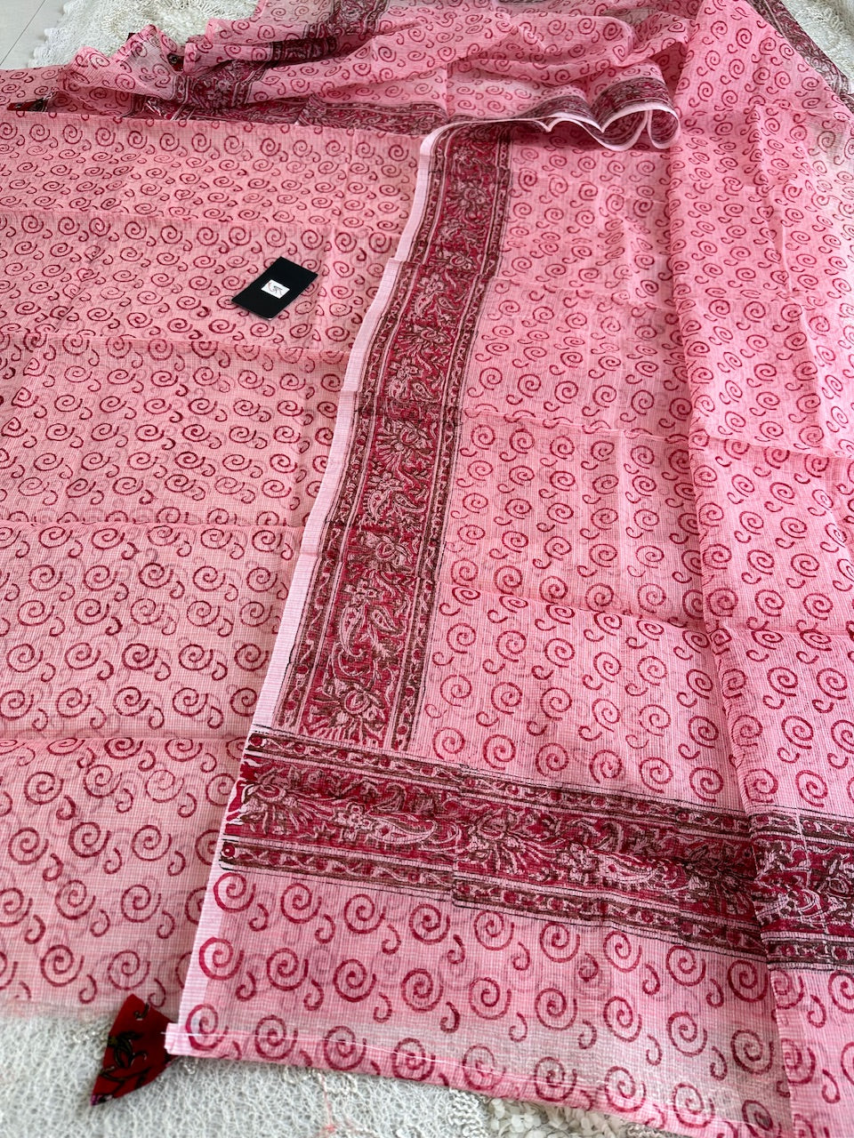 HandBlock Printed Kota Cotton Doria Top N Dupatta (Suit)