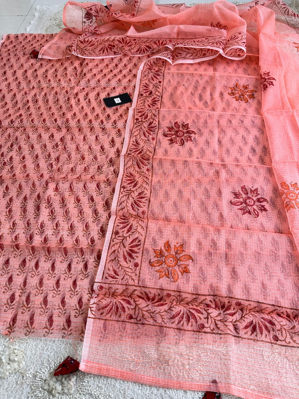 HandBlock Printed Kota Cotton Doria Top N Dupatta (Suit)