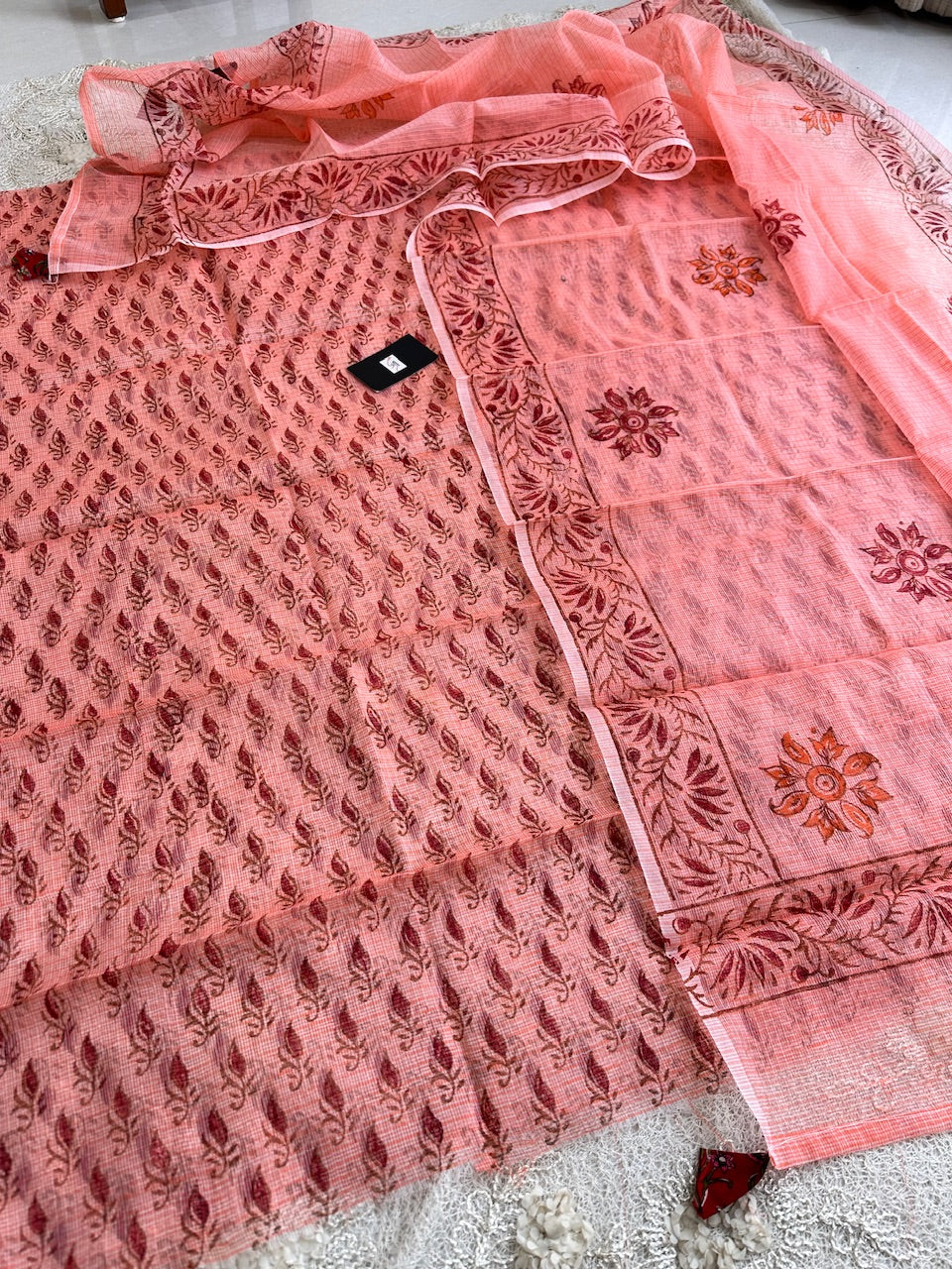 HandBlock Printed Kota Cotton Doria Top N Dupatta (Suit)