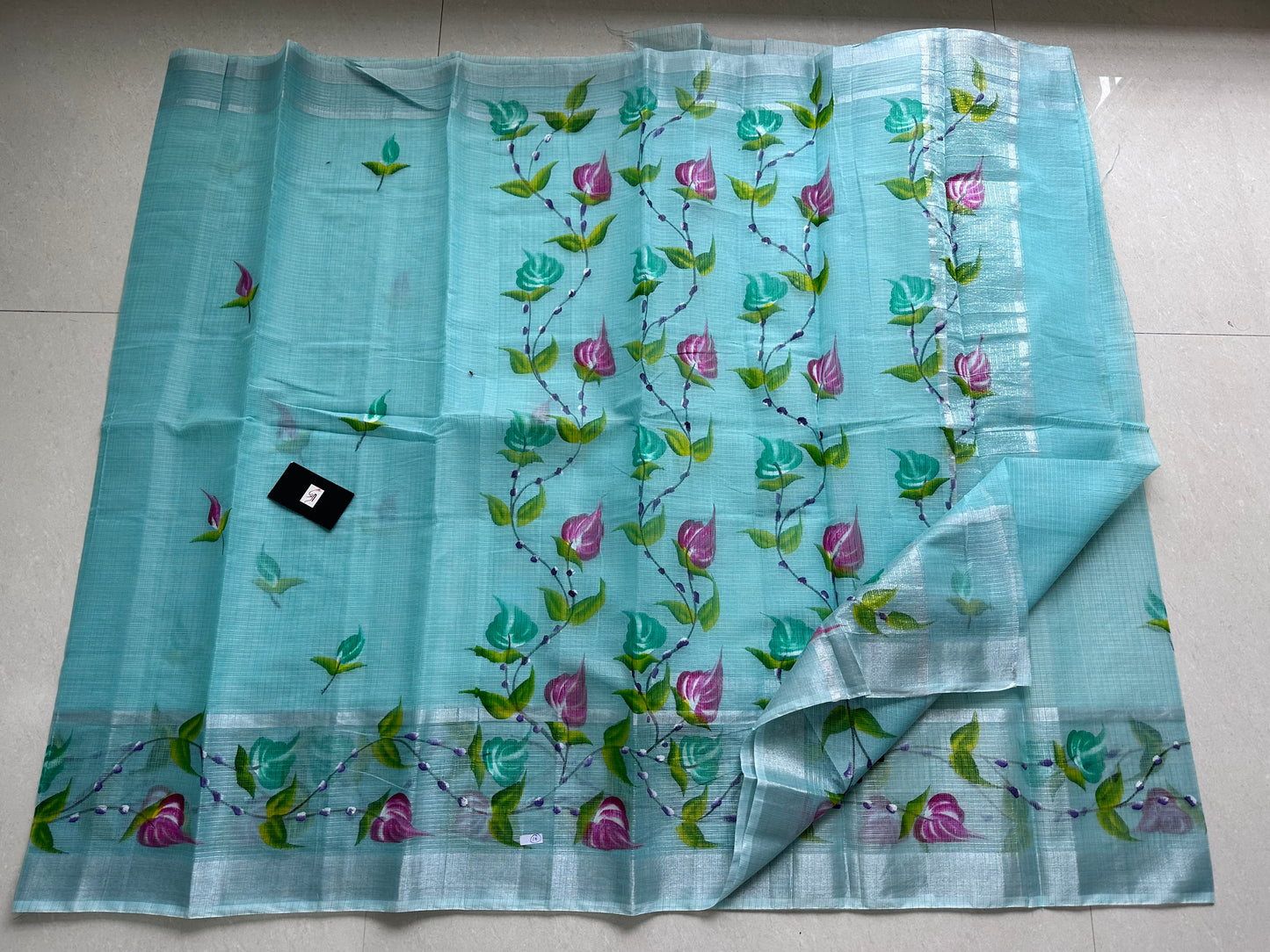 Handpainted Kota Cotton Doria Saree