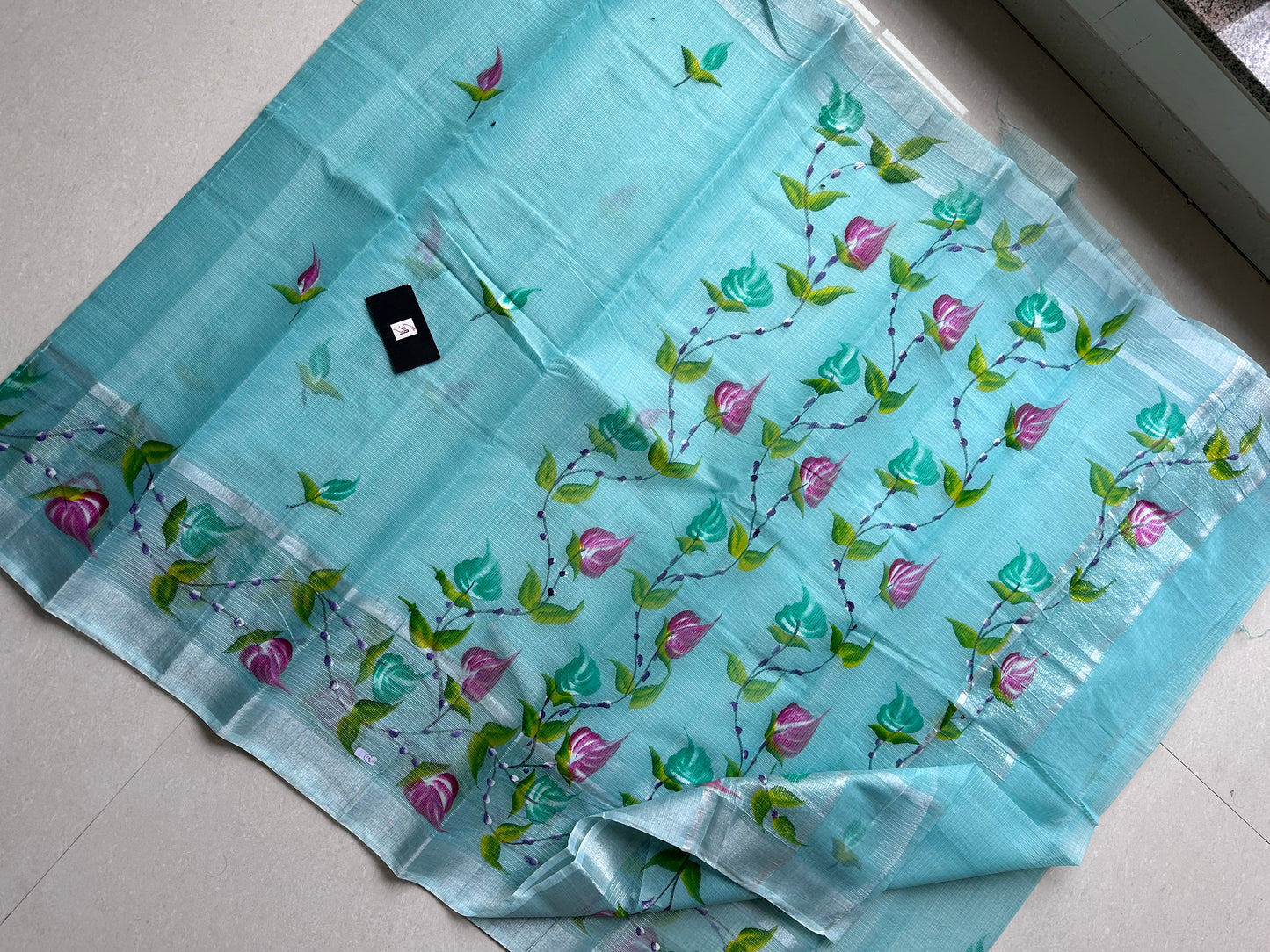 Handpainted Kota Cotton Doria Saree