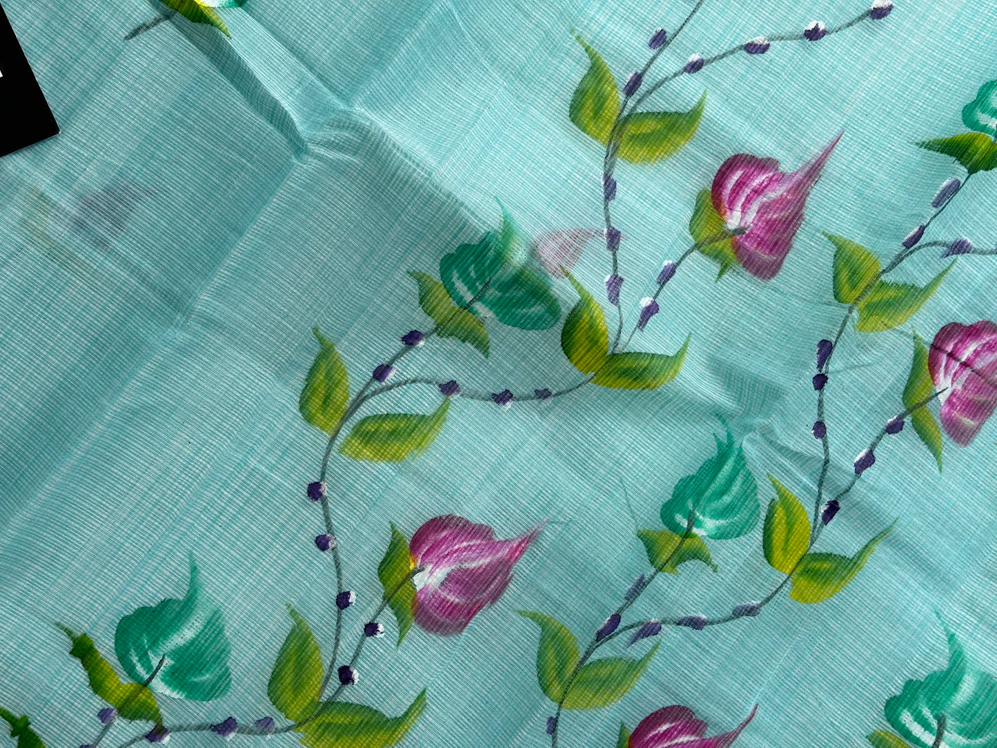 Handpainted Kota Cotton Doria Saree