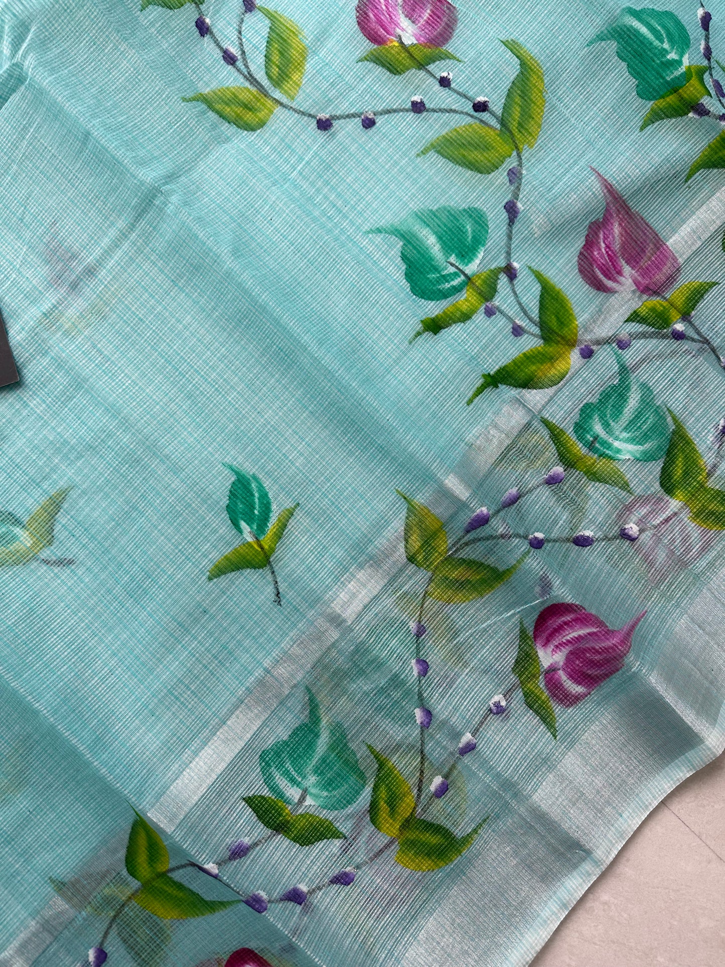 Handpainted Kota Cotton Doria Saree