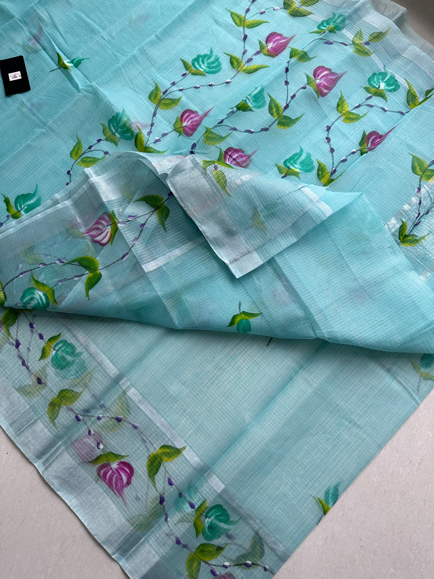 Handpainted Kota Cotton Doria Saree