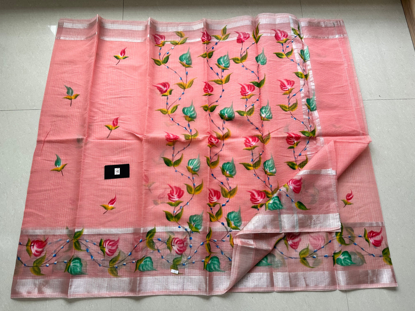 Handpainted Kota Cotton Doria Saree