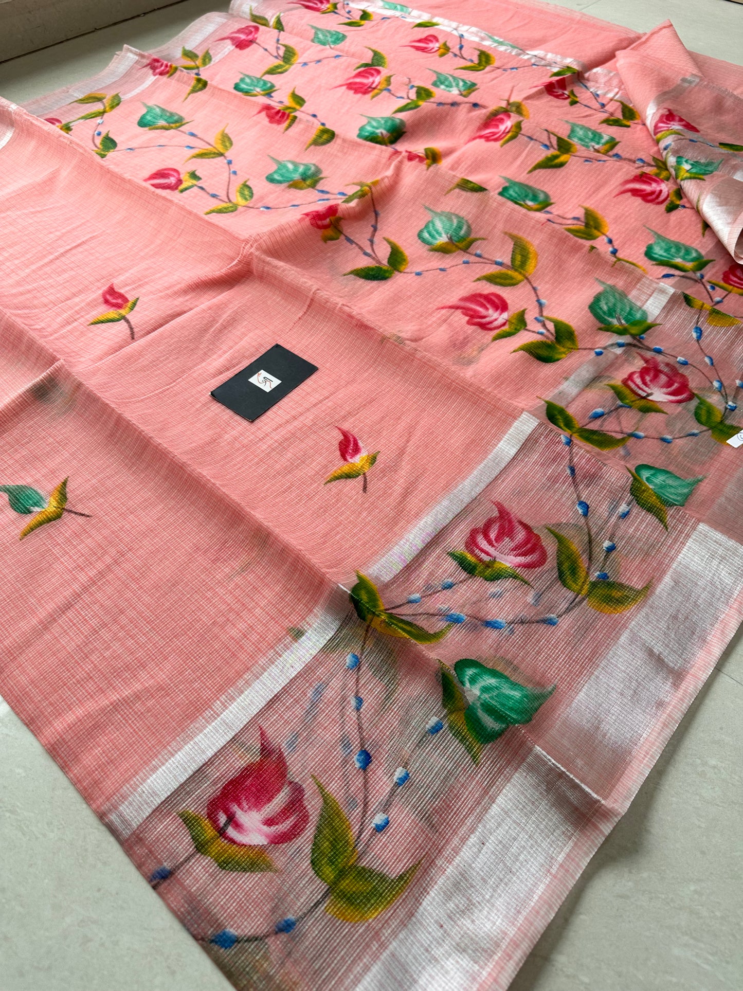 Handpainted Kota Cotton Doria Saree