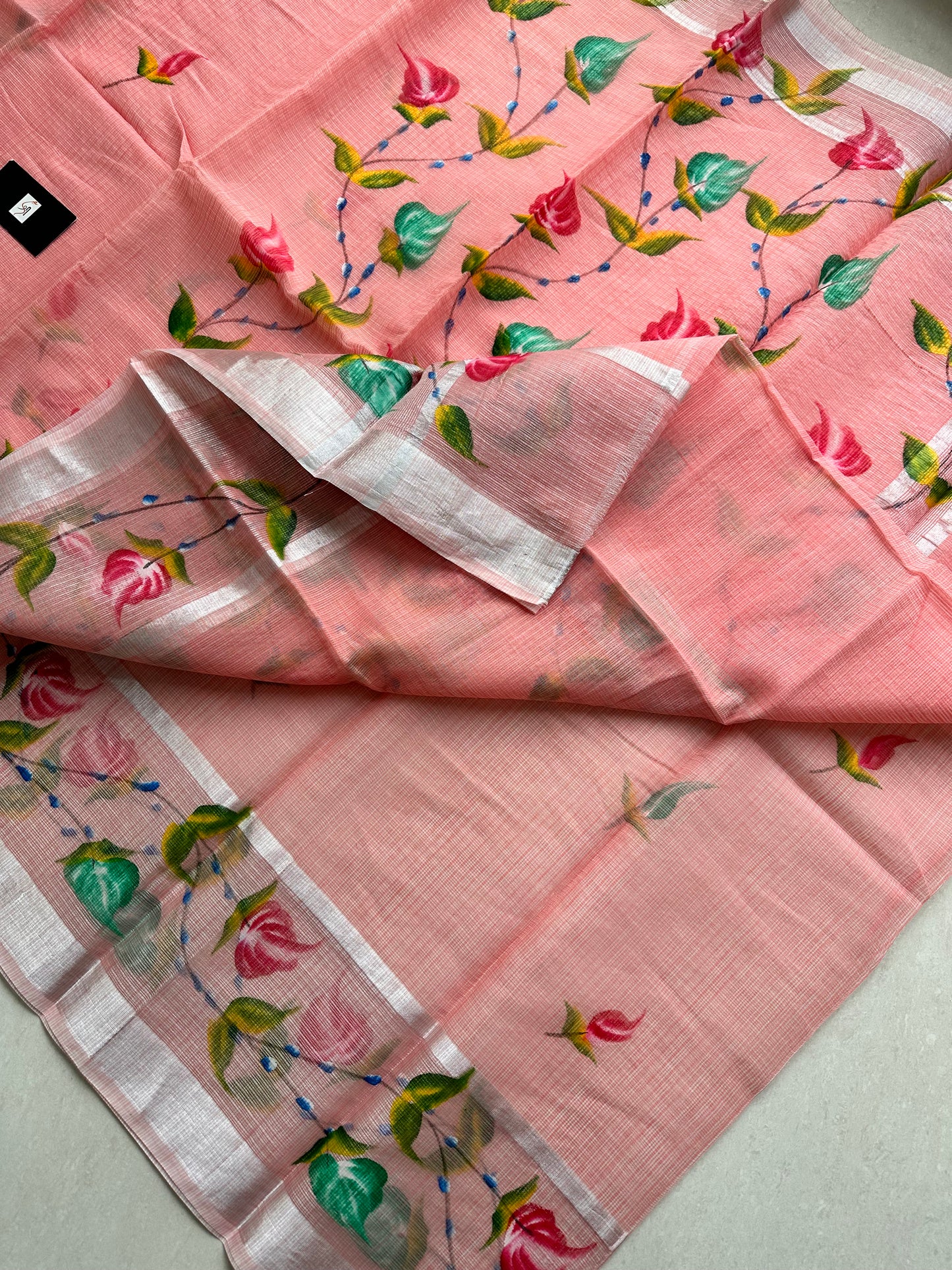 Handpainted Kota Cotton Doria Saree