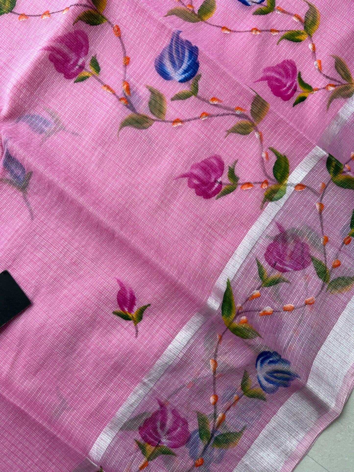 Handpainted Kota Cotton Doria Saree