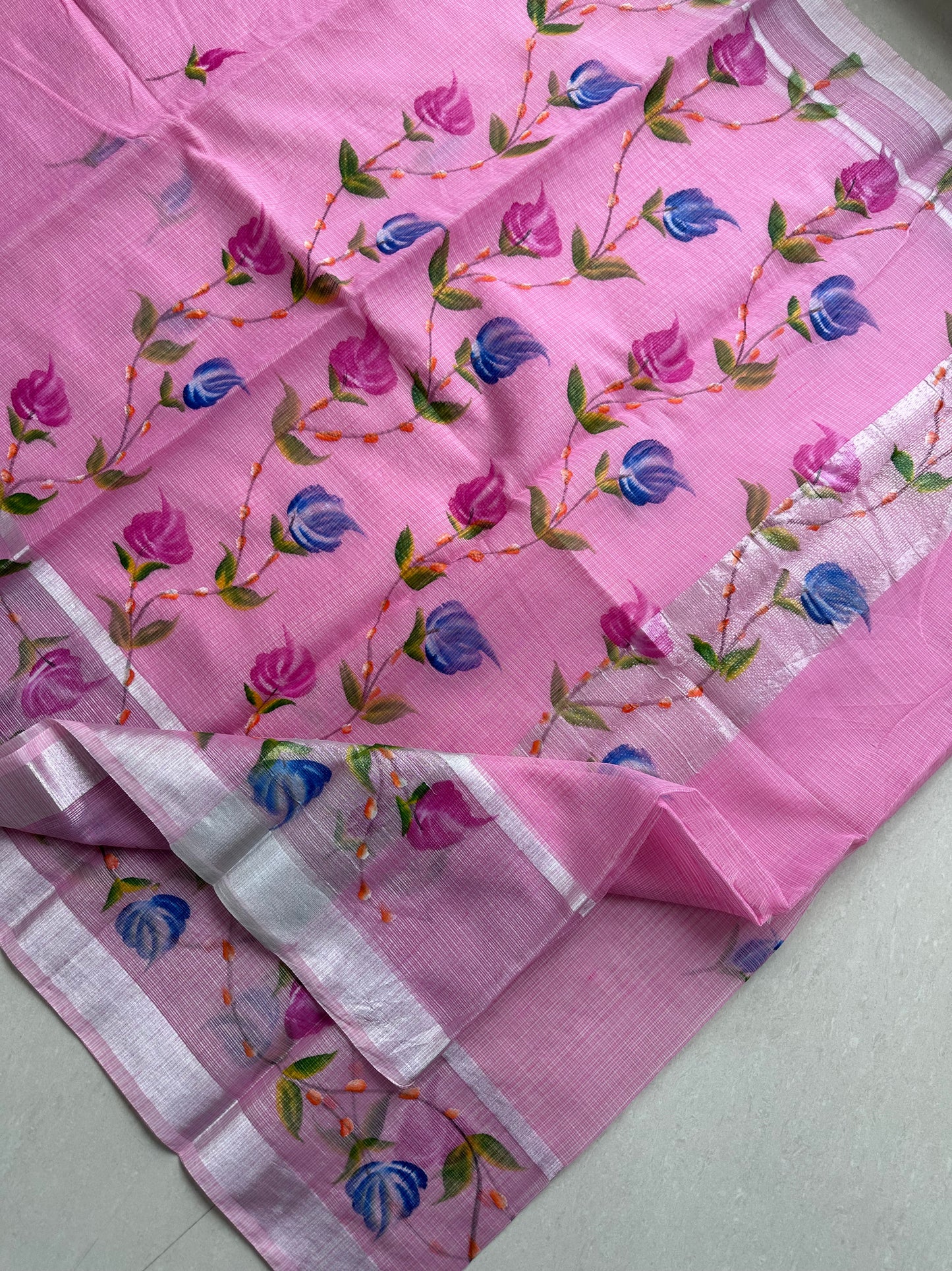 Handpainted Kota Cotton Doria Saree