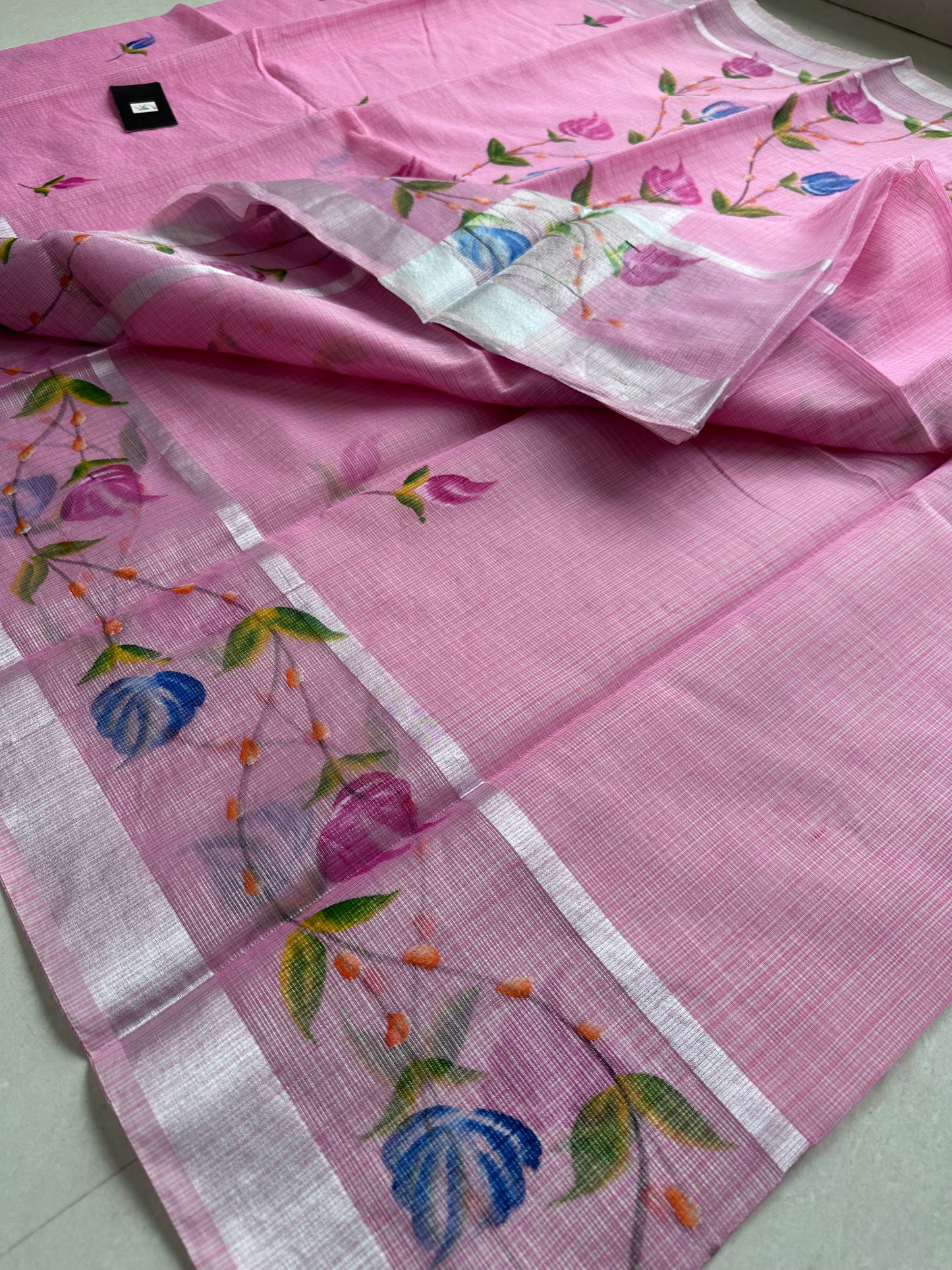 Handpainted Kota Cotton Doria Saree