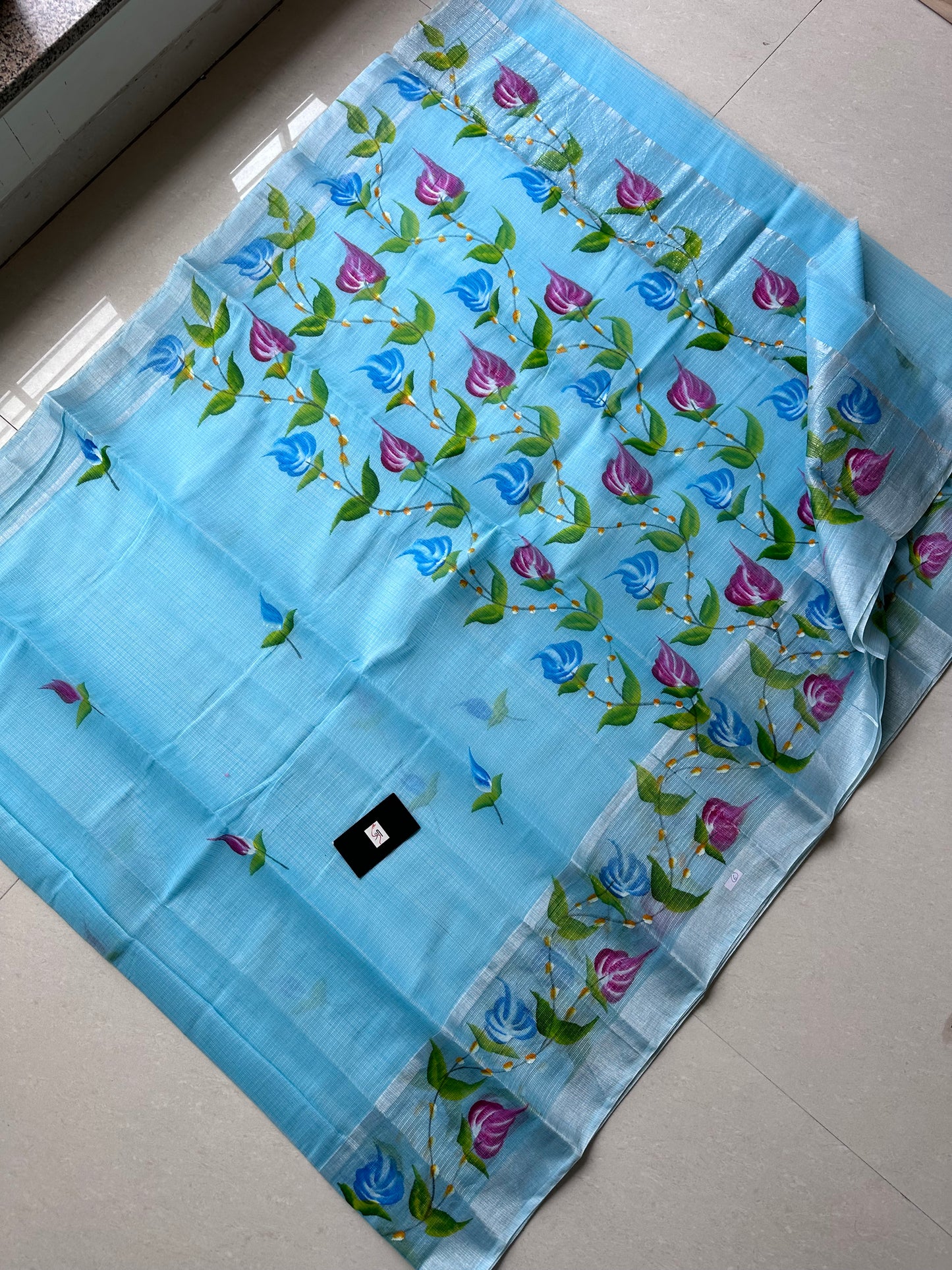 Handpainted Kota Cotton Doria Saree