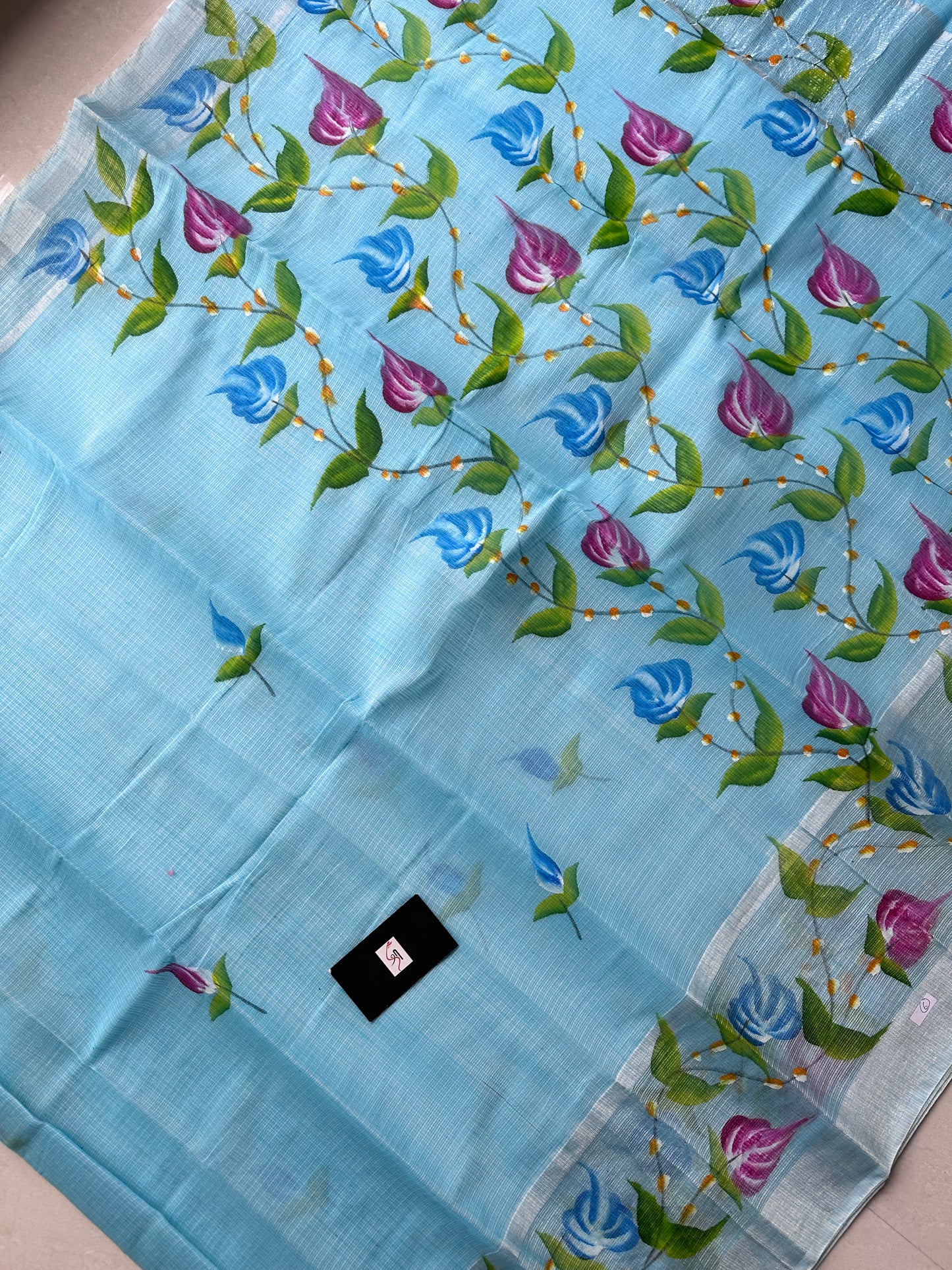 Handpainted Kota Cotton Doria Saree