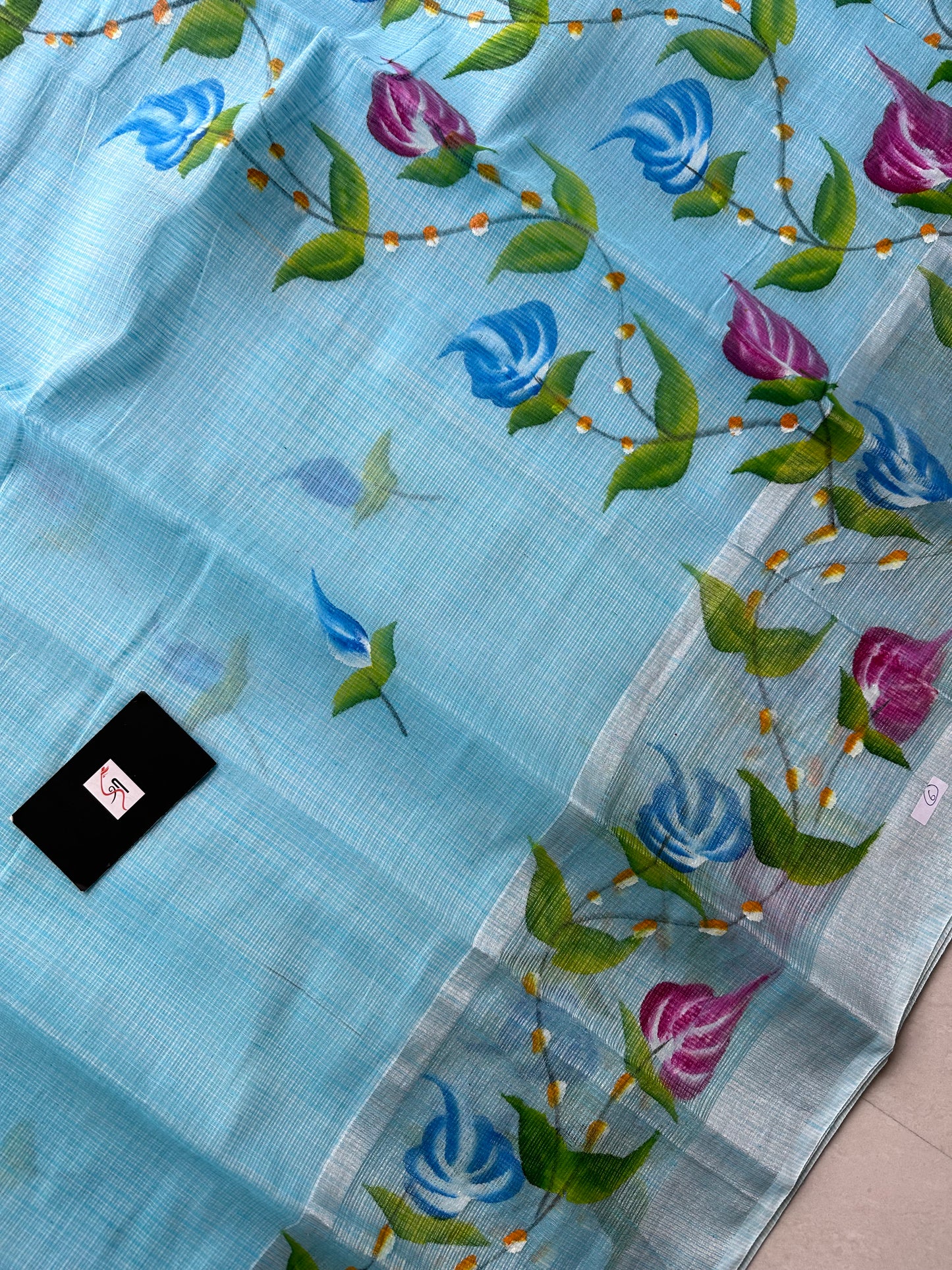 Handpainted Kota Cotton Doria Saree