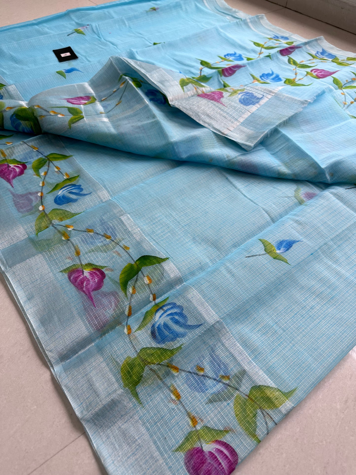 Handpainted Kota Cotton Doria Saree