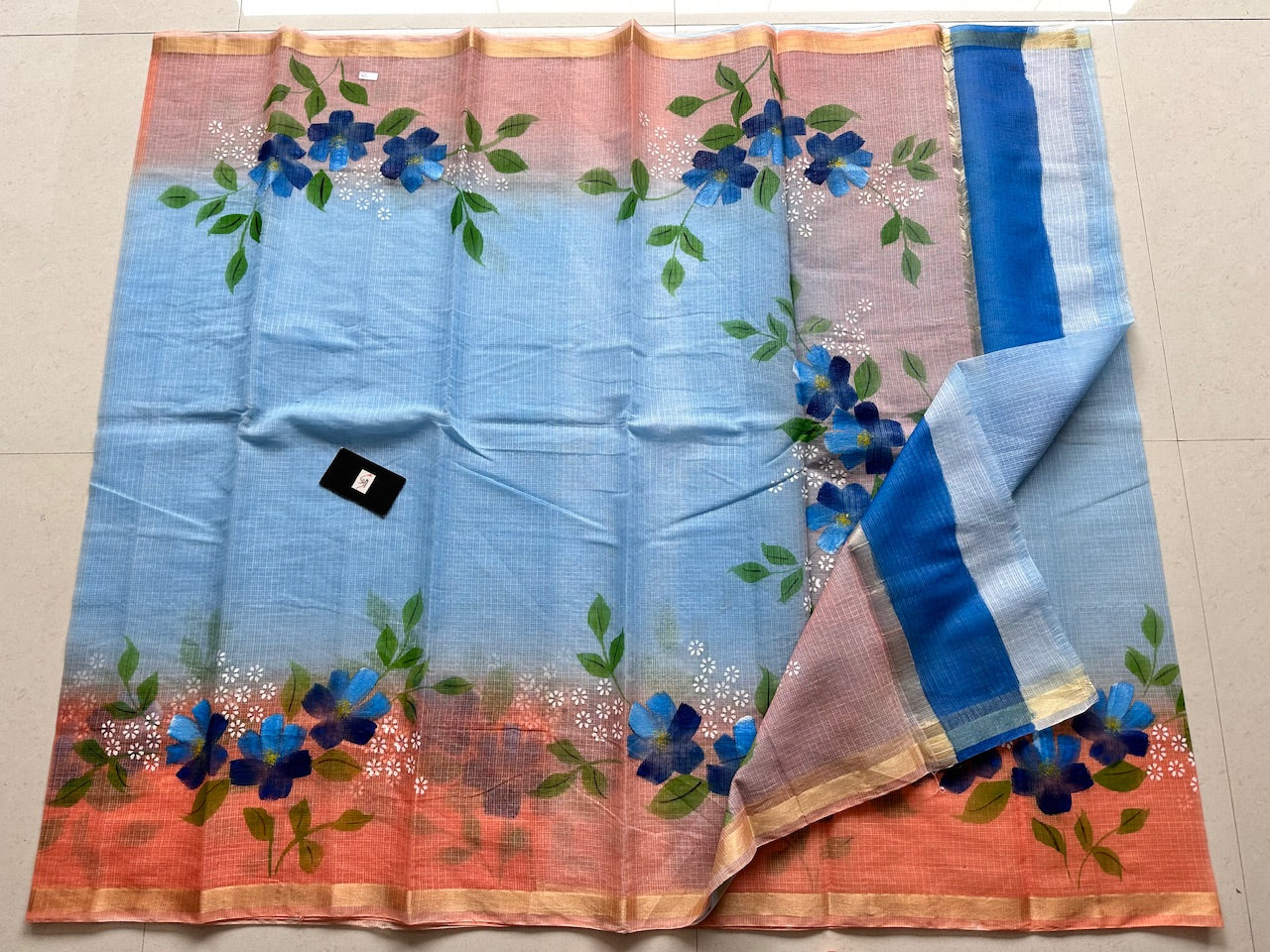 Handpainted Kota Cotton Doria Saree