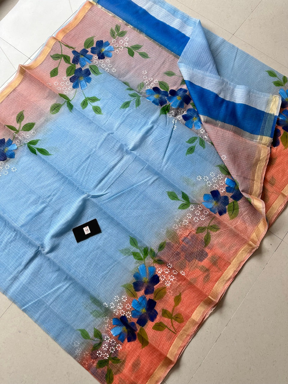 Handpainted Kota Cotton Doria Saree