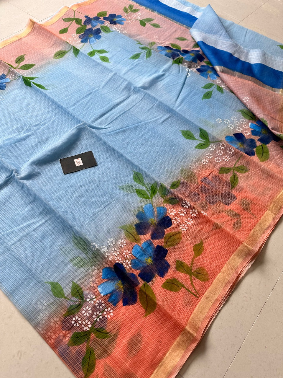 Handpainted Kota Cotton Doria Saree