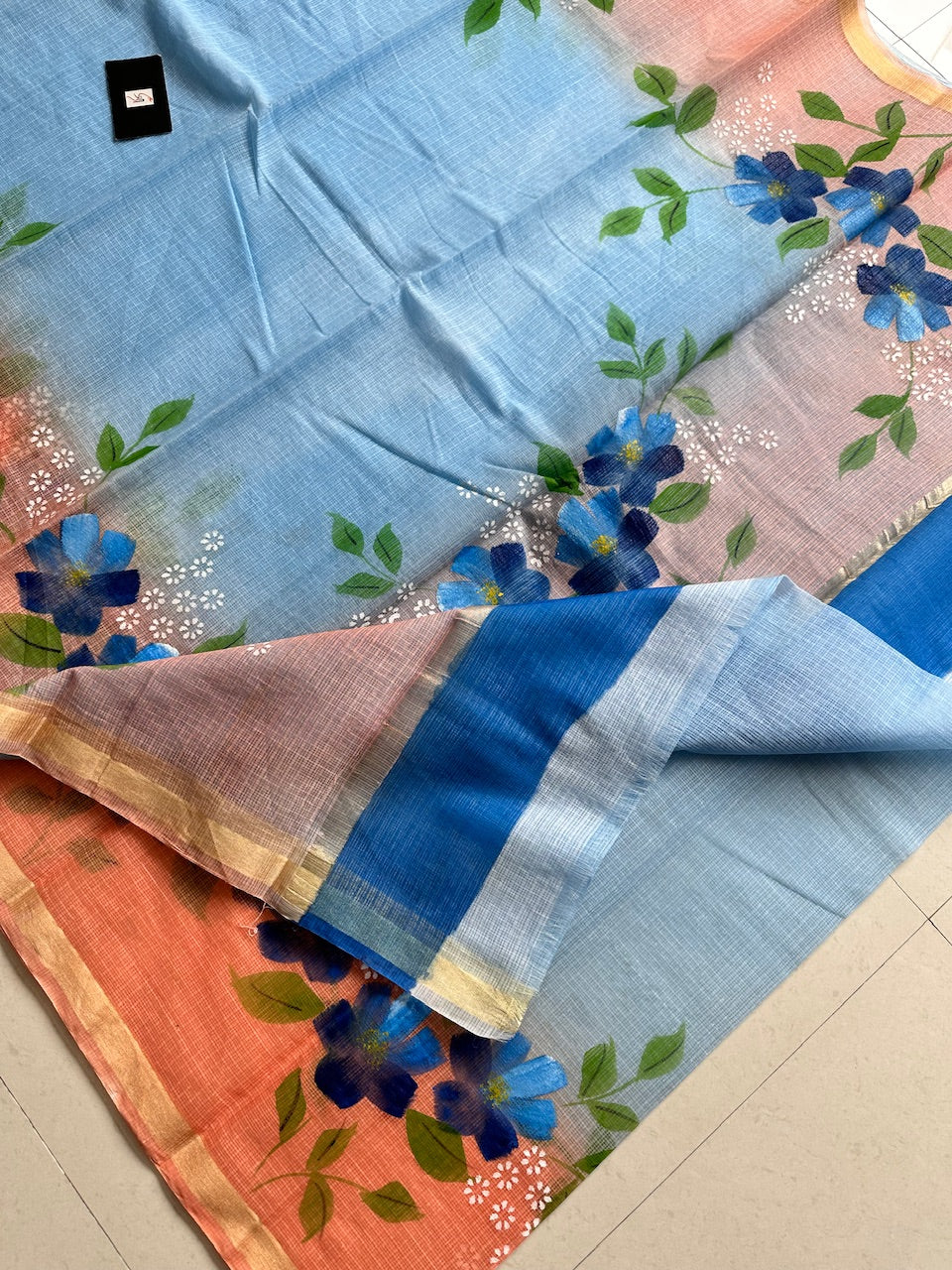 Handpainted Kota Cotton Doria Saree