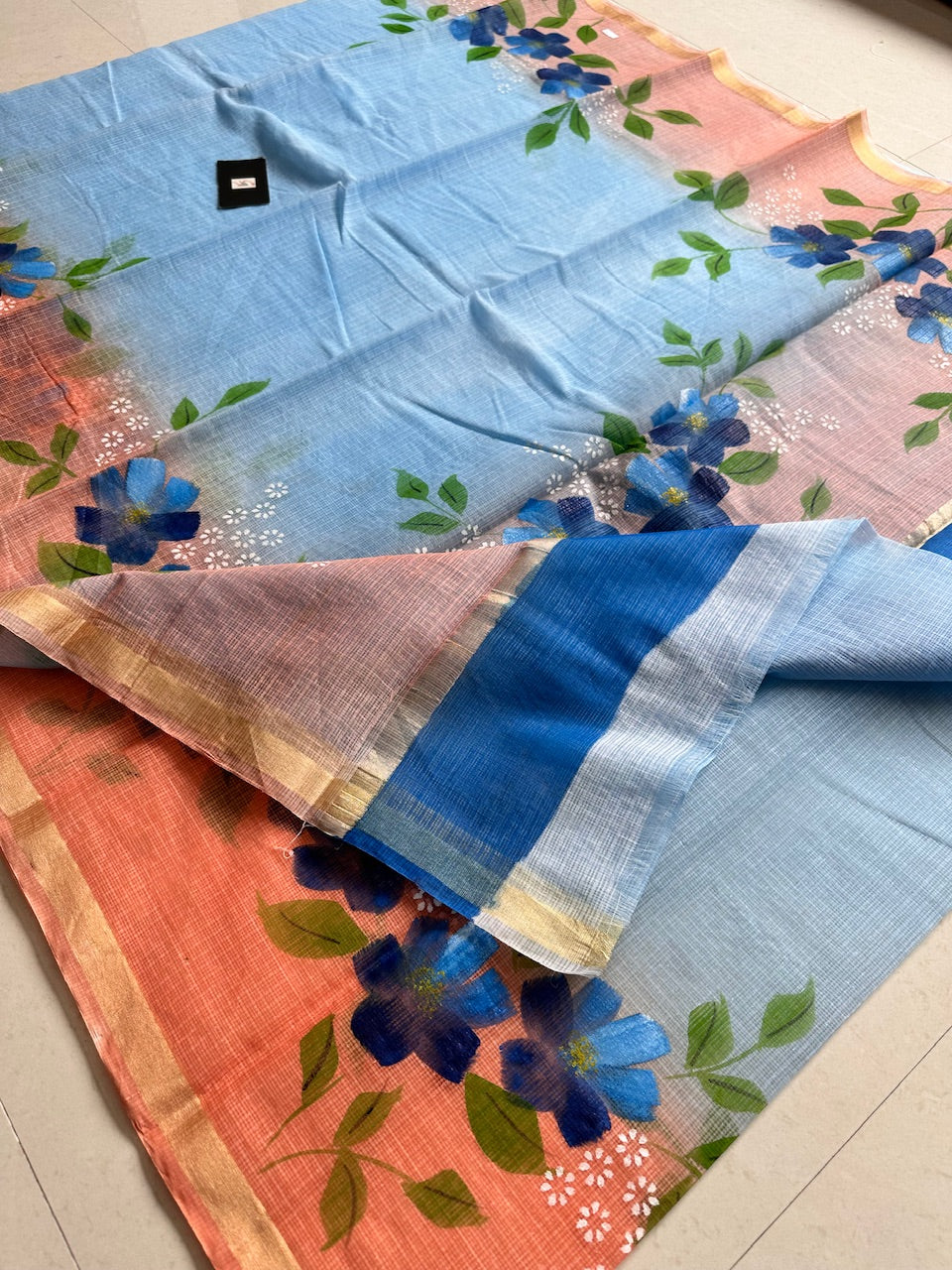 Handpainted Kota Cotton Doria Saree