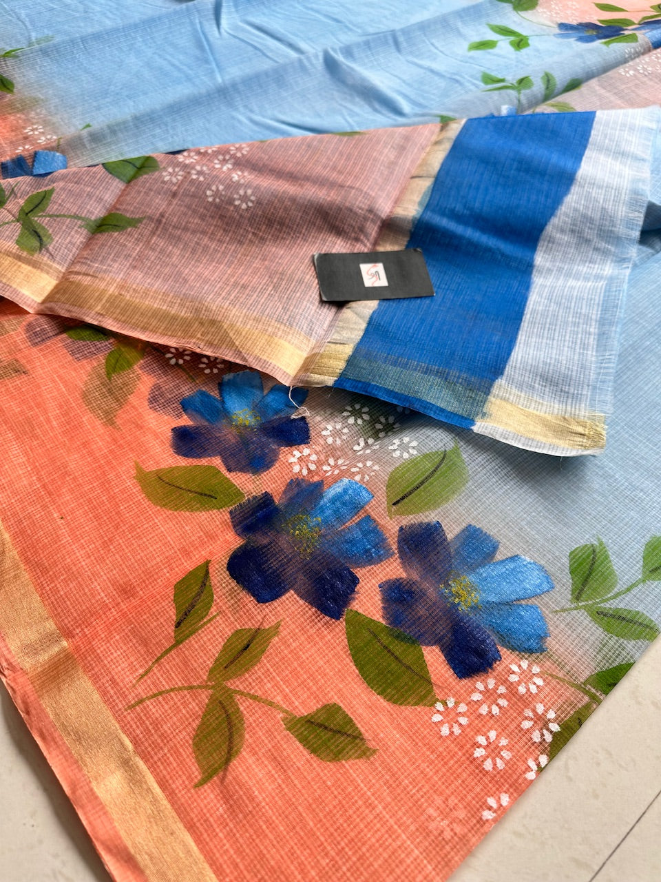 Handpainted Kota Cotton Doria Saree