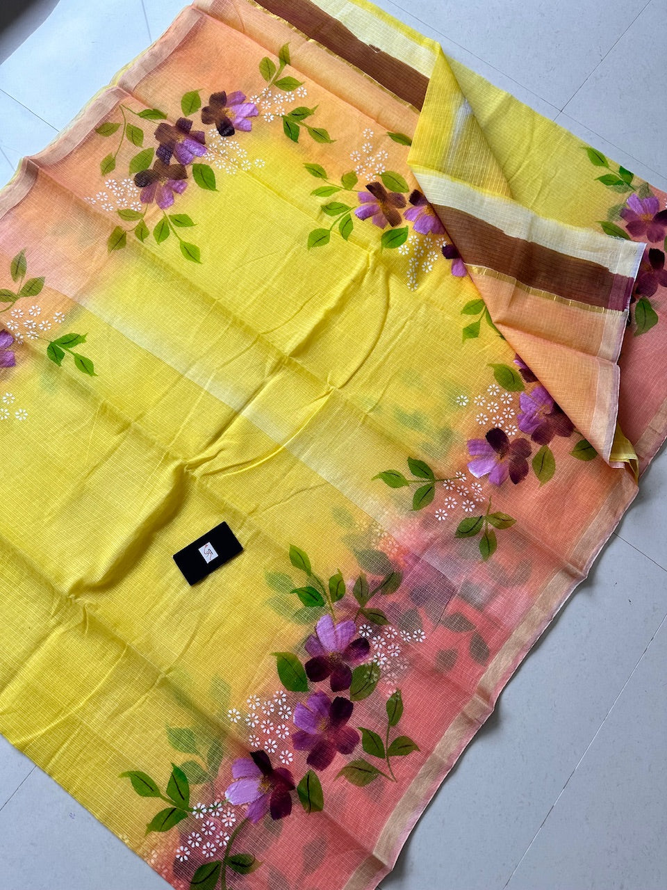 Handpainted Kota Cotton Doria Saree