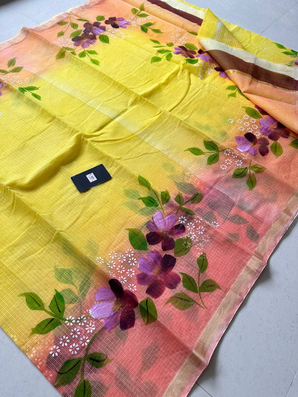 Handpainted Kota Cotton Doria Saree