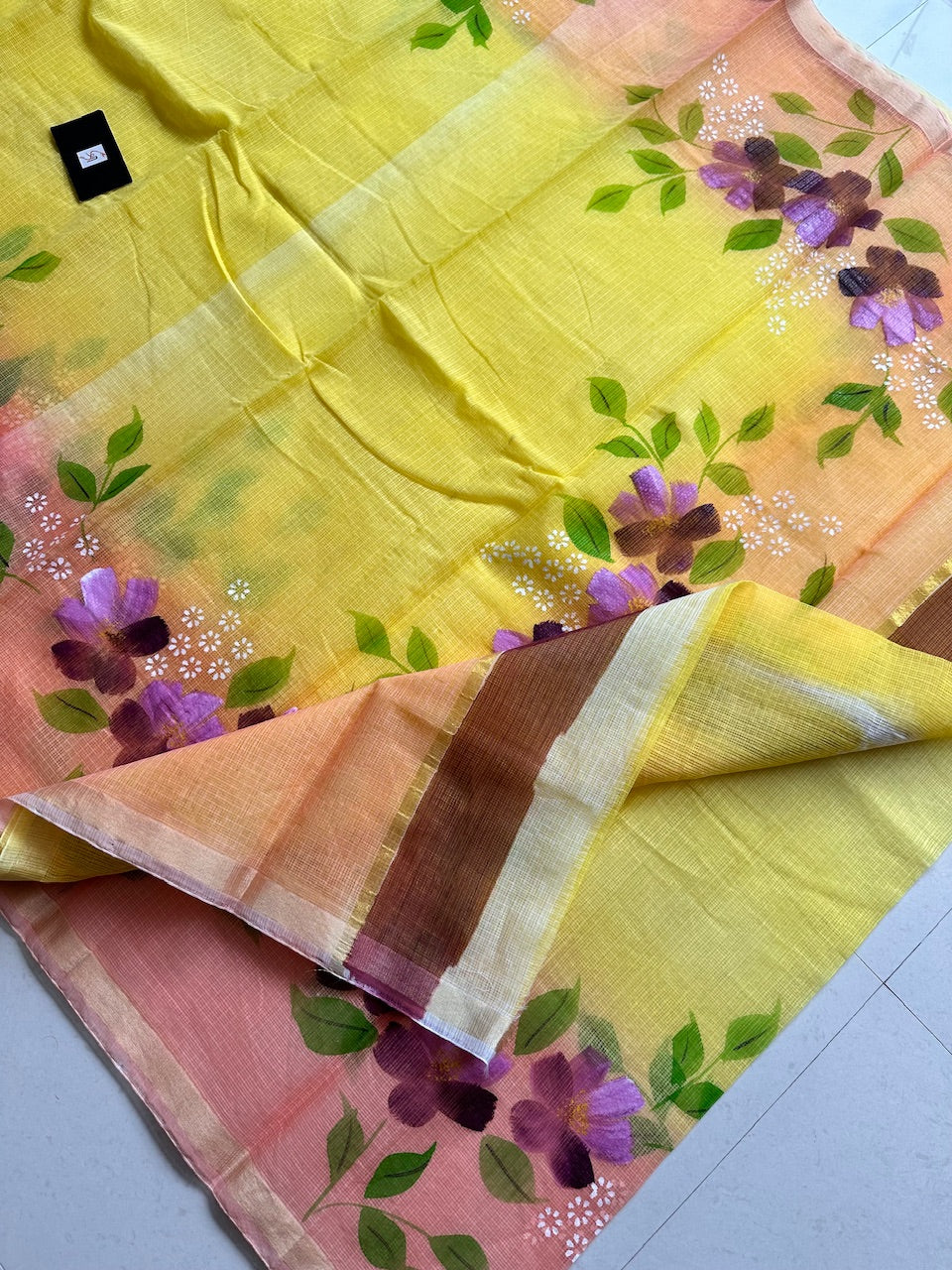 Handpainted Kota Cotton Doria Saree