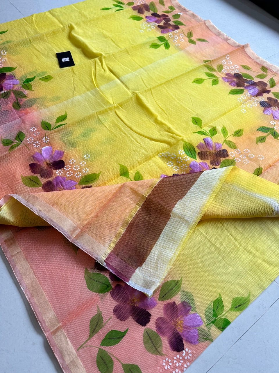 Handpainted Kota Cotton Doria Saree