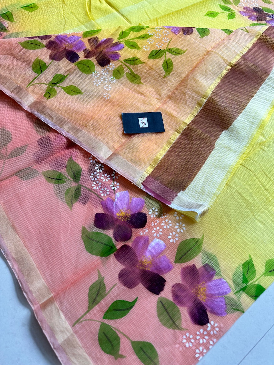 Handpainted Kota Cotton Doria Saree