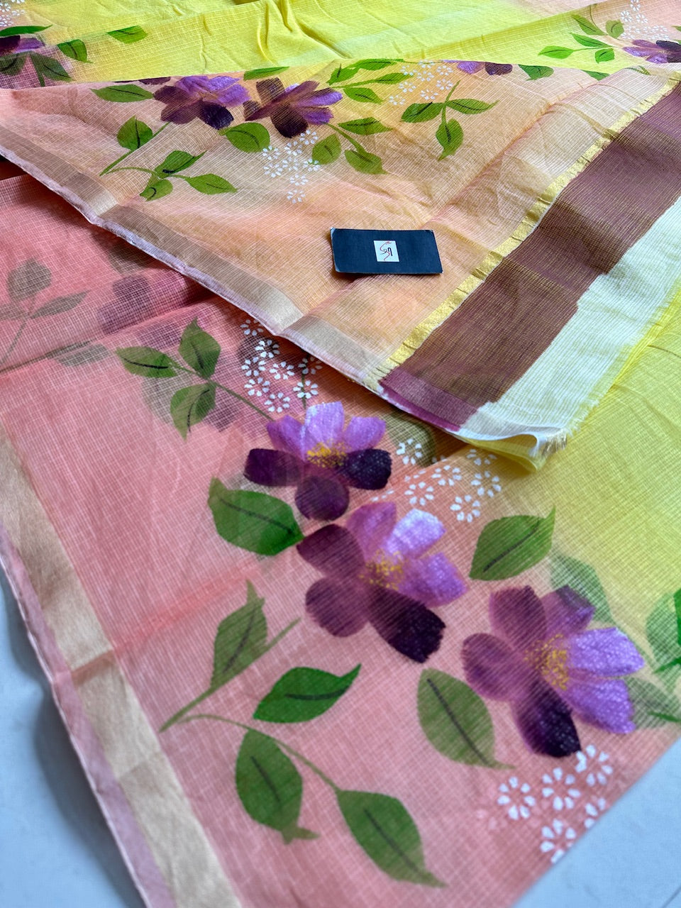 Handpainted Kota Cotton Doria Saree