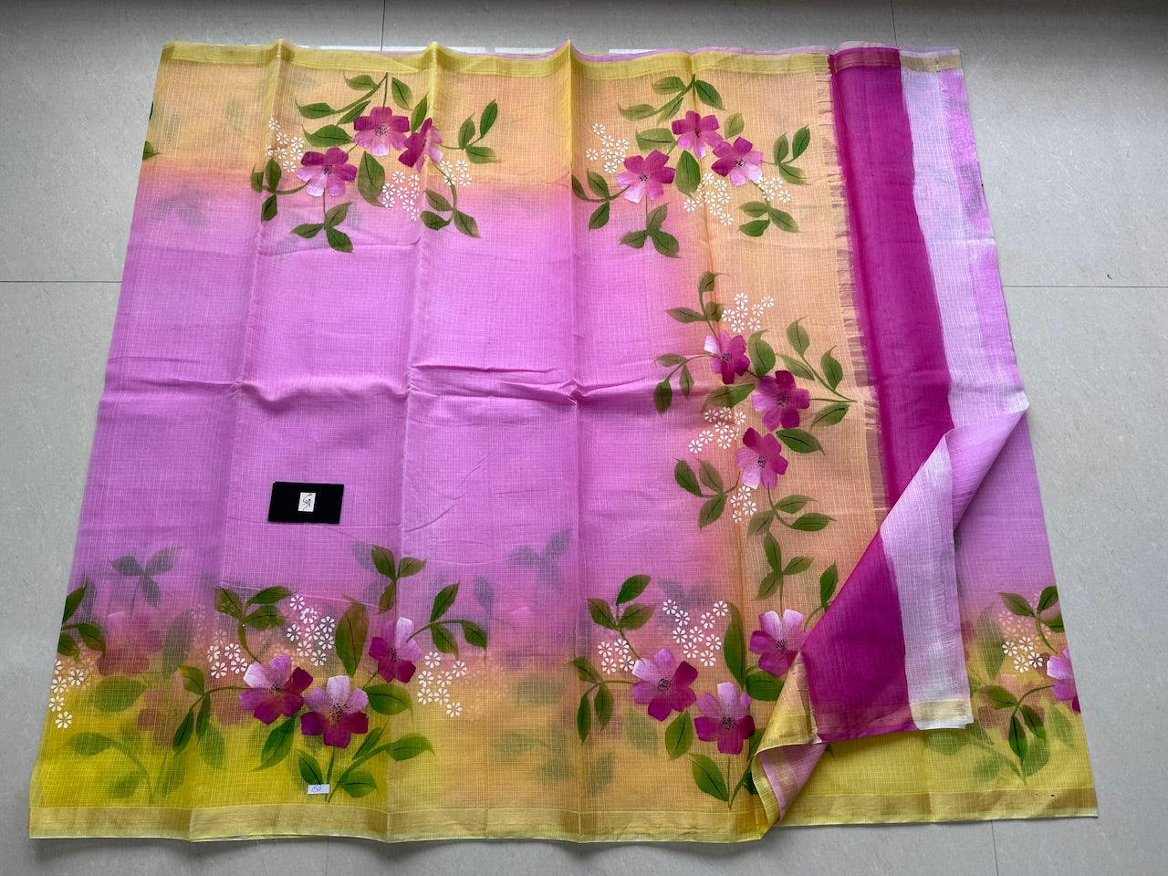 Handpainted Kota Cotton Doria Saree