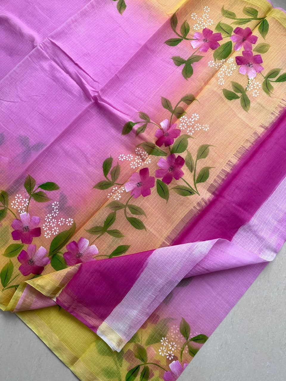 Handpainted Kota Cotton Doria Saree